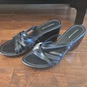 Women's Black Wedge Sandals